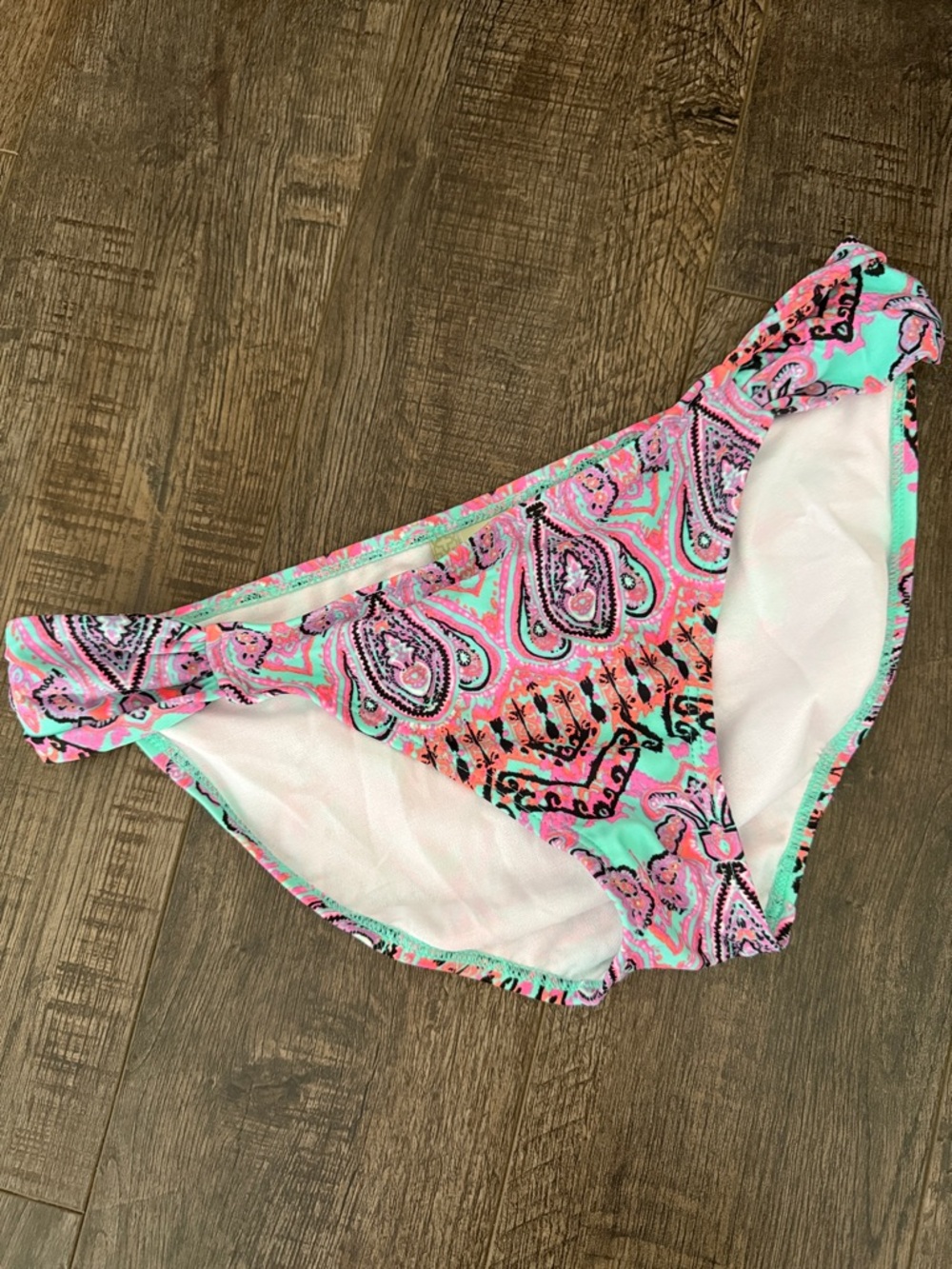 GB womens Pink and Mint Paisley Bikini Bottoms